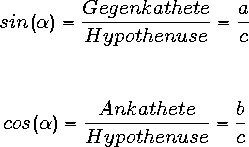 Trigonometrische Funktionen