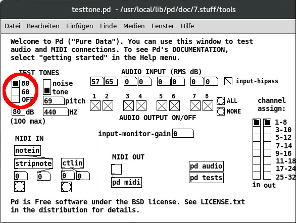 pd test tone